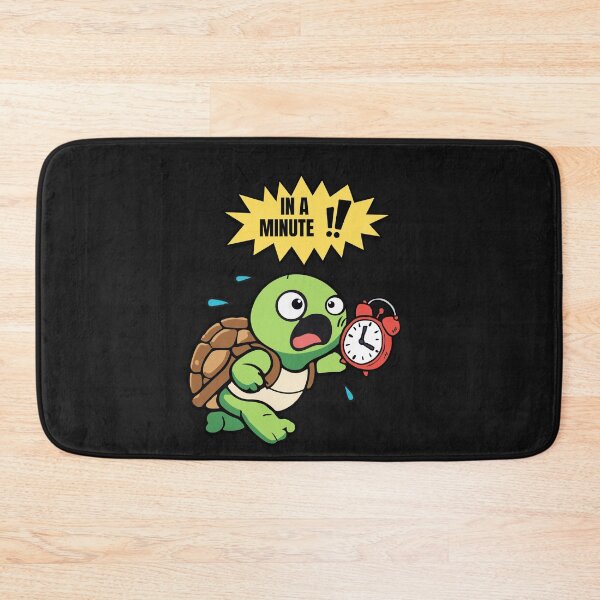 Item preview, In A Minute!- Funny Panicked Turtle Cartoon  designed and sold by WRParadise.