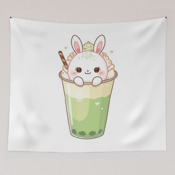 Item preview, Cute Matcha Bunny Kawaii Sticker | Cozy Matcha Lover Gift designed and sold by Stylestickers55.