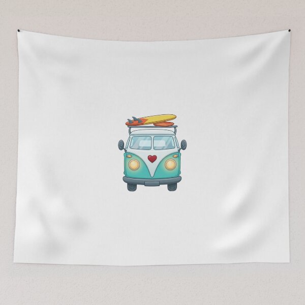 Item preview, Retro Camper Van Deski Surfingowe Serce Kreskówka designed and sold by Macias123.