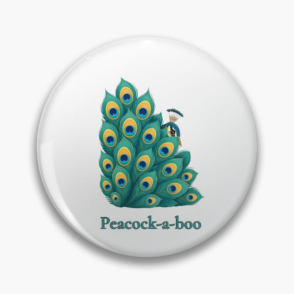 Item preview, Peacock-a-boo Funny Peacock Peekaboo Cute Peafowl Hide and Seek Birdwatching Pun designed and sold by Neurospicy Trolls.