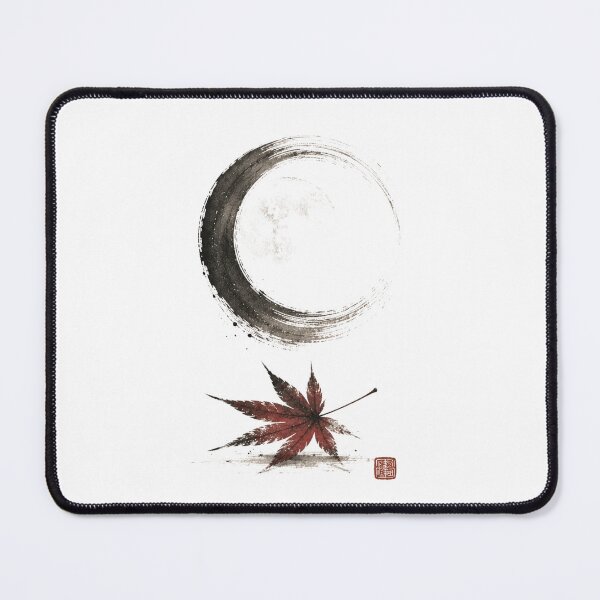 Item preview, Fallen Leaf Moon Mark – Japanese Autumn Moon Wabi Sabi Design designed and sold by OblivionRise.