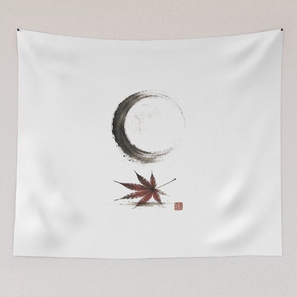 Item preview, Fallen Leaf Moon Mark – Japanese Autumn Moon Wabi Sabi Design designed and sold by OblivionRise.