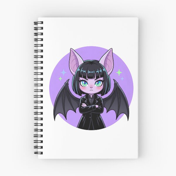 Item preview, Cute Cyberpunk Bat Girl - Kawaii Cyber Goth Matrix Chibi designed and sold by CaliLuminos.