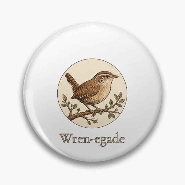 Item preview, Wren-egade Funny Wren Bird Pun - Vintage Renegade Wren Funny Gift for Birdwatchers designed and sold by Neurospicy Trolls.