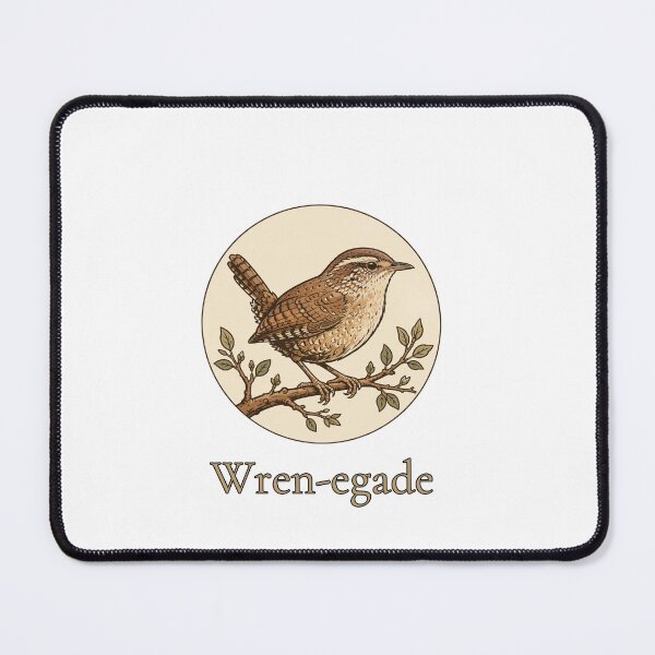 Item preview, Wren-egade Funny Wren Bird Pun - Vintage Renegade Wren Funny Gift for Birdwatchers designed and sold by Neurospicy Trolls.