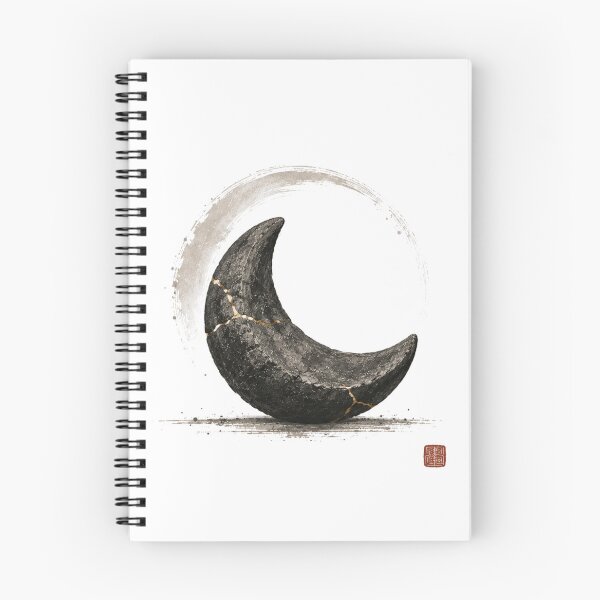 Item preview, Mended Crescent Stone – Kintsugi Moon Wabi Sabi Design designed and sold by OblivionRise.