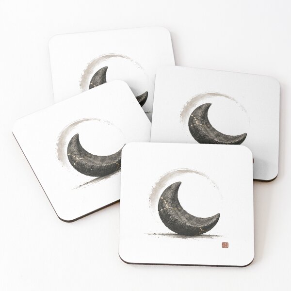 Item preview, Mended Crescent Stone – Kintsugi Moon Wabi Sabi Design designed and sold by OblivionRise.