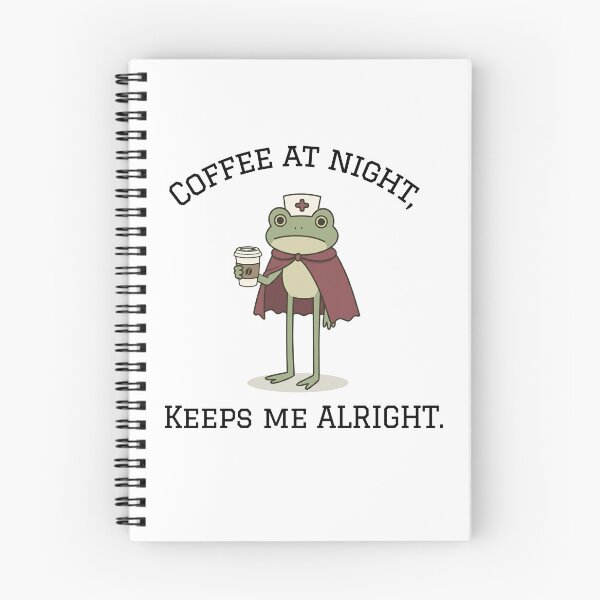 Item preview, coffe at night keeps me alright | Nurse t-shirt | frog design designed and sold by Ivleaguetees.