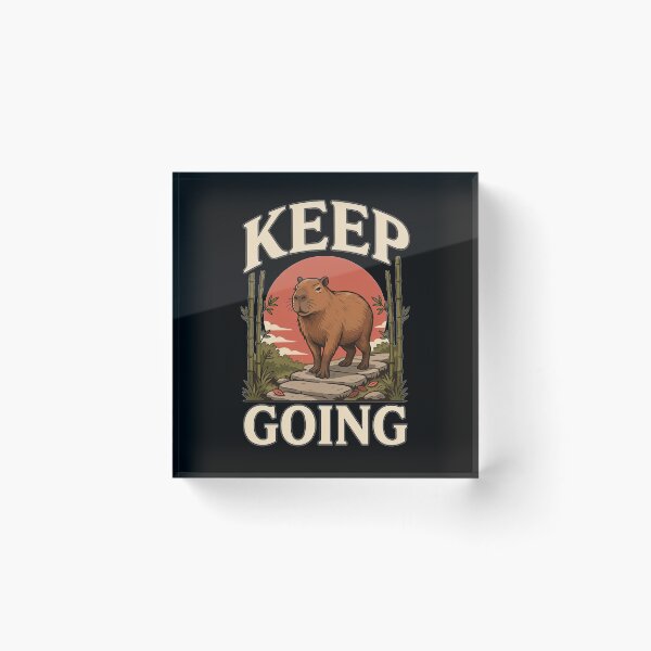 Item preview, Keep Going Capybara – Vintage Stoic Nature Design designed and sold by No Excuses Supply.