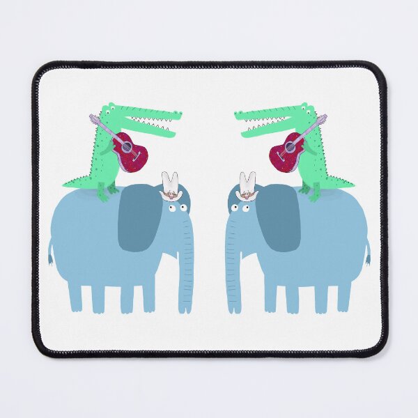 Item preview, Cute Elephant with a Guitar Playing Crocodile by Artist Carla Daly designed and sold by Carla Daly.