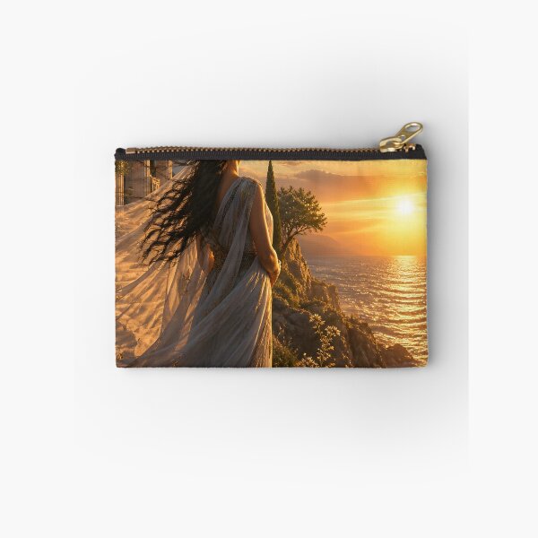 Item preview, Penelope Greek Mythology Woman on Cliff at Sunset - Ancient Greece Fantasy Art designed and sold by LittleBigGifts.