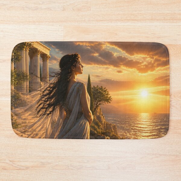 Item preview, Penelope Greek Mythology Woman on Cliff at Sunset - Ancient Greece Fantasy Art designed and sold by LittleBigGifts.