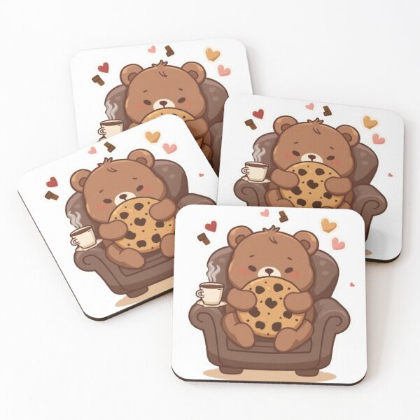 Item preview, Cute Cookie Bear Kawaii Sticker | Cozy Coffee & Cookie Lover Gift designed and sold by Stylestickers55.