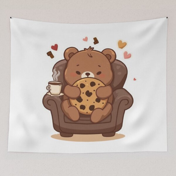 Item preview, Cute Cookie Bear Kawaii Sticker | Cozy Coffee & Cookie Lover Gift designed and sold by Stylestickers55.