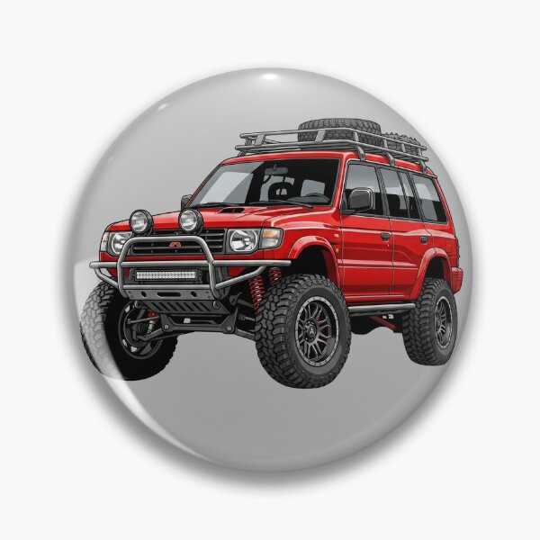 Item preview, Custom Mitsubishi Montero Gen 2 Red Vintage Overland SUV Illustration designed and sold by Motorline44.