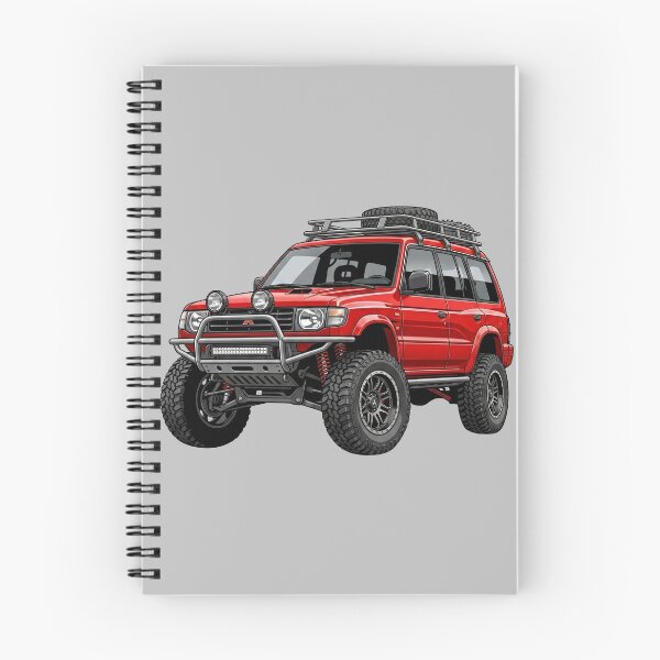 Item preview, Custom Mitsubishi Montero Gen 2 Red Vintage Overland SUV Illustration designed and sold by Motorline44.
