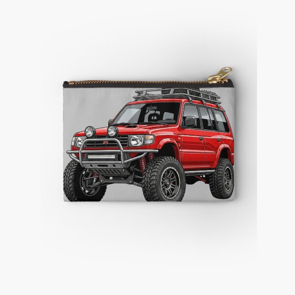 Item preview, Custom Mitsubishi Montero Gen 2 Red Vintage Overland SUV Illustration designed and sold by Motorline44.