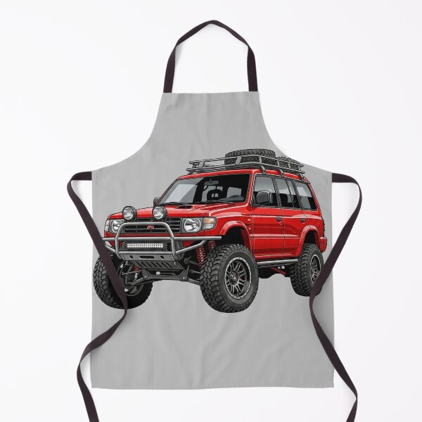 Item preview, Custom Mitsubishi Montero Gen 2 Red Vintage Overland SUV Illustration designed and sold by Motorline44.