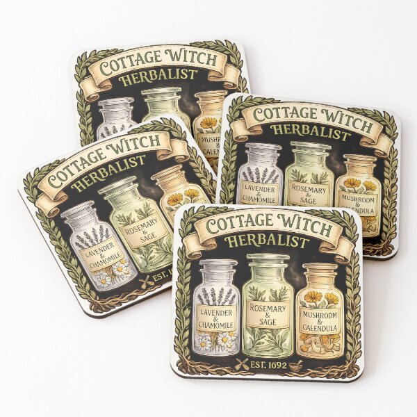 Item preview, Cottage Witch Herbalist Vintage Apothecary Botanical Illustration designed and sold by Stikaro.