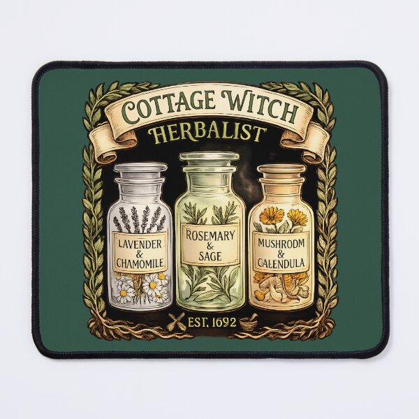 Item preview, Cottage Witch Herbalist Vintage Apothecary Botanical Illustration designed and sold by Stikaro.