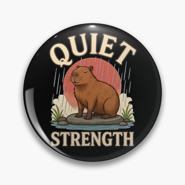 Item preview, Quiet Strength Capybara – Vintage Stoic Nature Design designed and sold by No Excuses Supply.