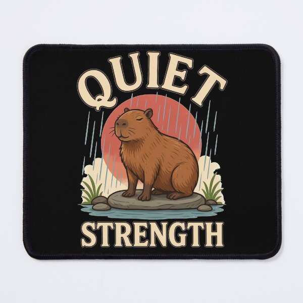 Item preview, Quiet Strength Capybara – Vintage Stoic Nature Design designed and sold by No Excuses Supply.