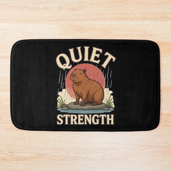 Item preview, Quiet Strength Capybara – Vintage Stoic Nature Design designed and sold by No Excuses Supply.