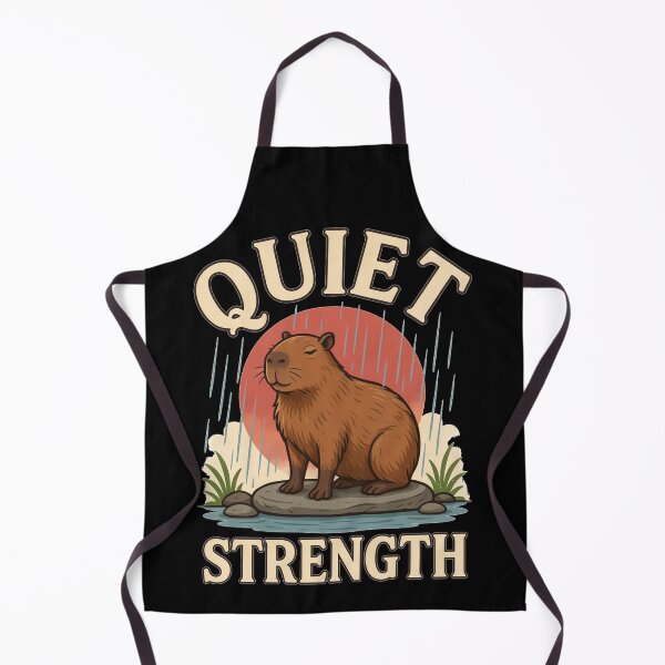 Item preview, Quiet Strength Capybara – Vintage Stoic Nature Design designed and sold by No Excuses Supply.