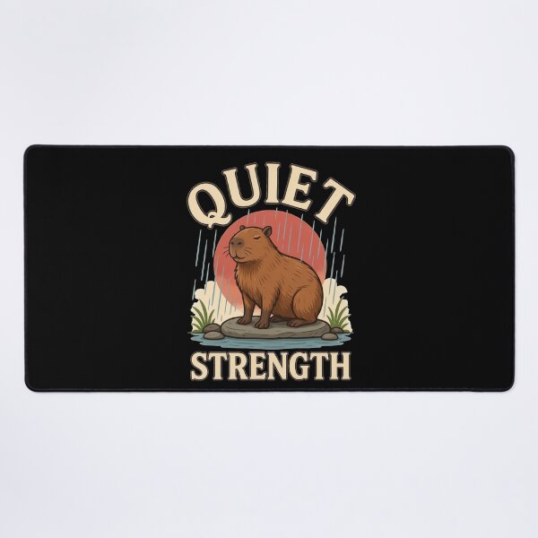 Item preview, Quiet Strength Capybara – Vintage Stoic Nature Design designed and sold by No Excuses Supply.
