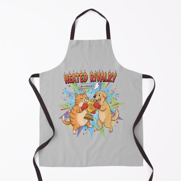 Item preview, Heated Rivalry Cat and Dog Funny Boxing Art designed and sold by ANJ Creative Designs.