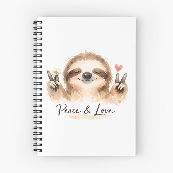 Item preview, Peace & Love Sloth Watercolor T-Shirt designed and sold by Santuário da Bicharada.