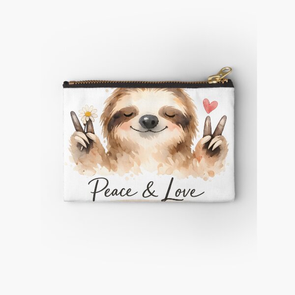 Item preview, Peace & Love Sloth Watercolor T-Shirt designed and sold by Santuário da Bicharada.