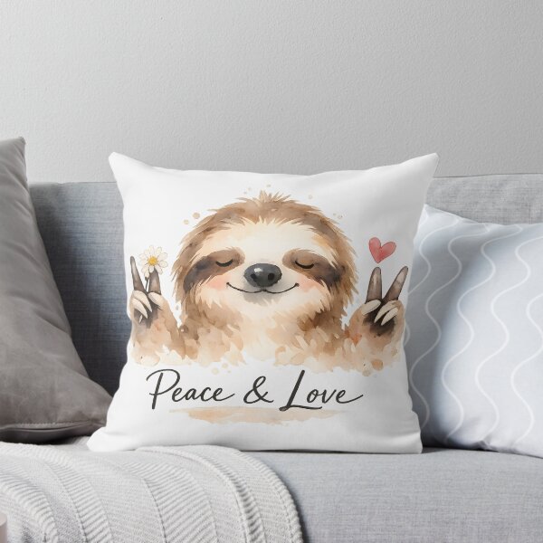 Item preview, Peace & Love Sloth Watercolor T-Shirt designed and sold by Santuário da Bicharada.