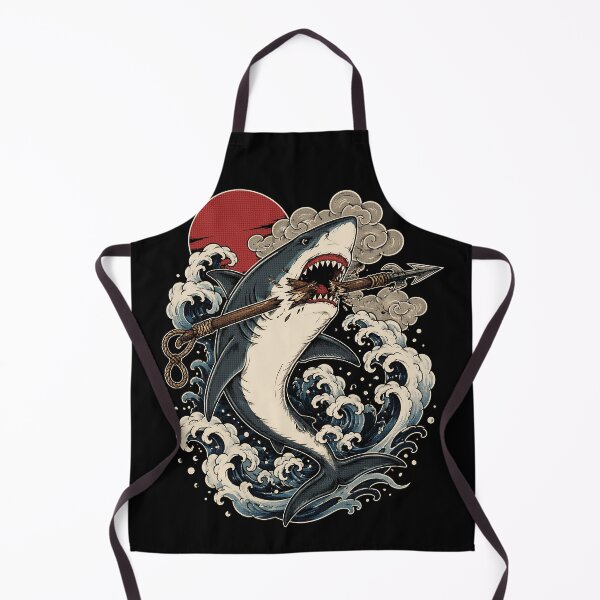 Item preview, Great White Shark Japanese Tattoo designed and sold by GhoulishGraphX.