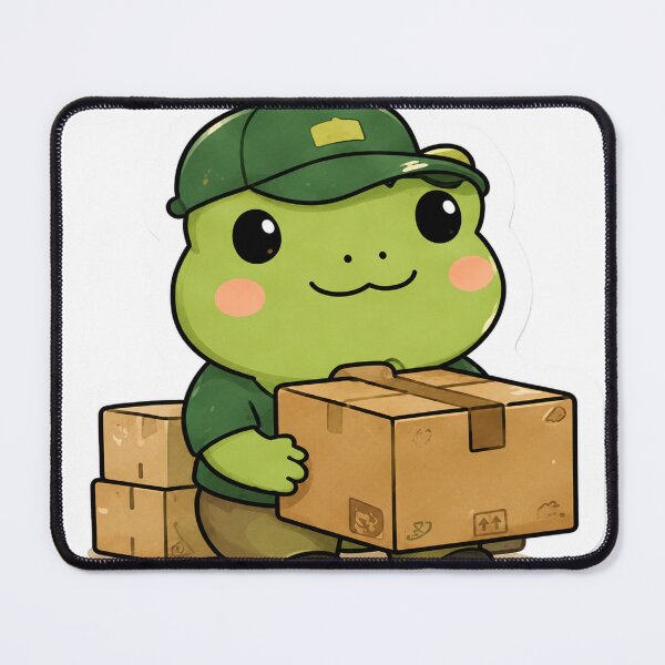 Item preview, Cute Frog Delivery Worker Sticker designed and sold by denybz.