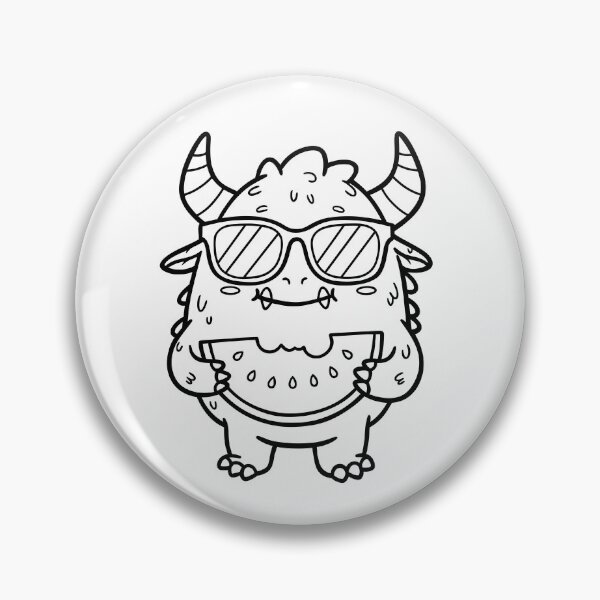 Item preview, Cute Monster Eating Watermelon designed and sold by ArtPer-design.