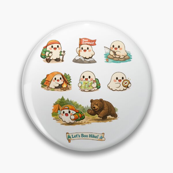 Item preview, Boo Hike Cute Ghost Sticker Pack Spooky Outdoor Hiking Adventure designed and sold by Artycom.