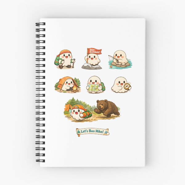 Item preview, Boo Hike Cute Ghost Sticker Pack Spooky Outdoor Hiking Adventure designed and sold by Artycom.