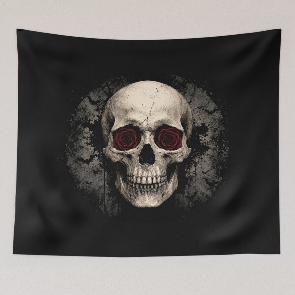 Item preview, Gothic Skull with Red Roses Dark Art designed and sold by Evelashop.