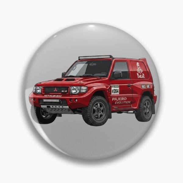 Item preview, Mitsubishi Pajero Evolution Dakar Custom Red JDM Rally SUV Illustration designed and sold by Motorline44.
