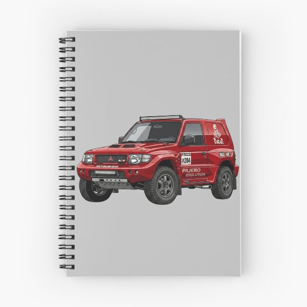Item preview, Mitsubishi Pajero Evolution Dakar Custom Red JDM Rally SUV Illustration designed and sold by Motorline44.