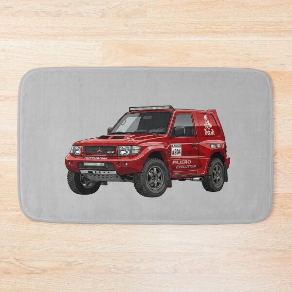 Item preview, Mitsubishi Pajero Evolution Dakar Custom Red JDM Rally SUV Illustration designed and sold by Motorline44.