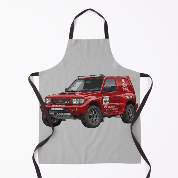 Item preview, Mitsubishi Pajero Evolution Dakar Custom Red JDM Rally SUV Illustration designed and sold by Motorline44.