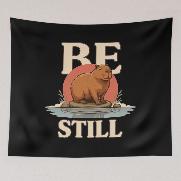 Item preview, Be Still Capybara – Vintage Stoic Nature Design designed and sold by No Excuses Supply.