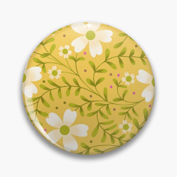 Item preview, Sunny Yellow Daisy Pattern with Fern Leaves | Cheerful Floral Print designed and sold by MizzleInk.