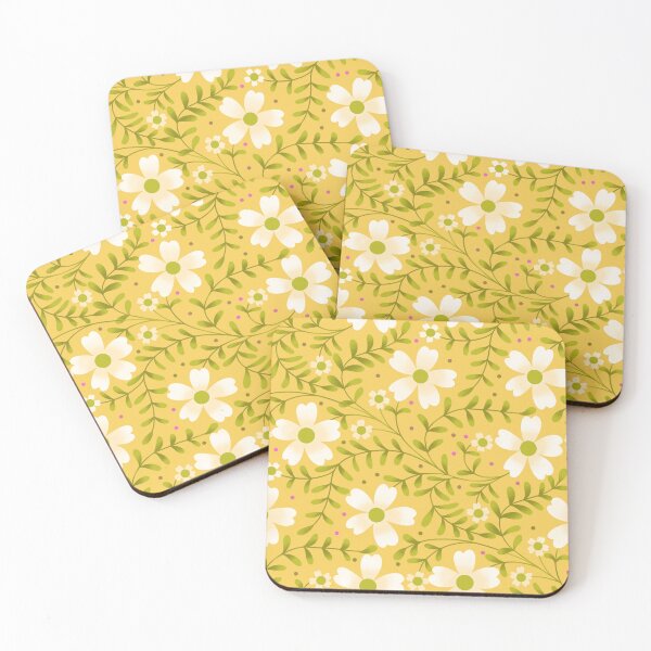 Item preview, Sunny Yellow Daisy Pattern with Fern Leaves | Cheerful Floral Print designed and sold by MizzleInk.