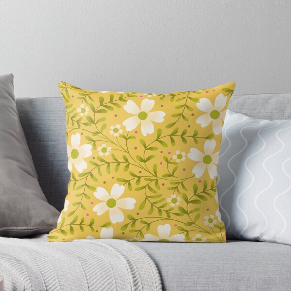 Item preview, Sunny Yellow Daisy Pattern with Fern Leaves | Cheerful Floral Print designed and sold by MizzleInk.