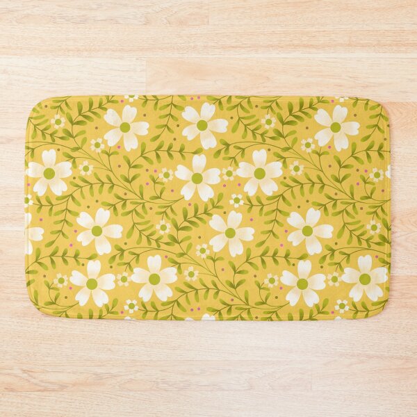 Item preview, Sunny Yellow Daisy Pattern with Fern Leaves | Cheerful Floral Print designed and sold by MizzleInk.
