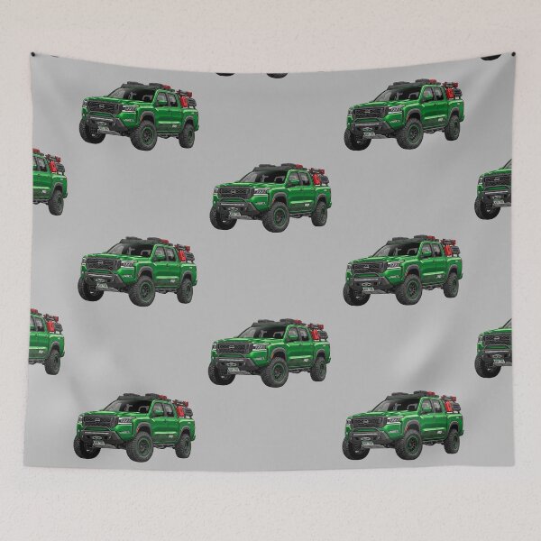 Item preview, Custom Nissan Frontier PRO-4X Green Overland Pickup Truck Illustration designed and sold by Motorline44.