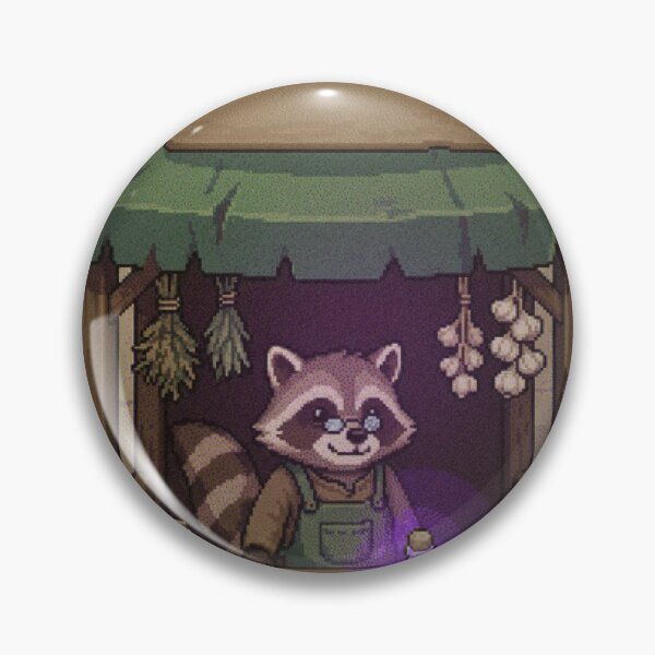 Item preview, Raccoon Alchemist Potion Shop Pixel Art Cute RPG designed and sold by Arobinoz.